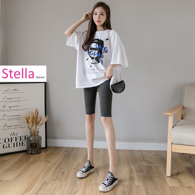 Stella Fashion High Waist Modal Cropped Leggings Half Length Safety Pants Leggings Women Plus Size Slimming Middle Pants-Stella's Fashion