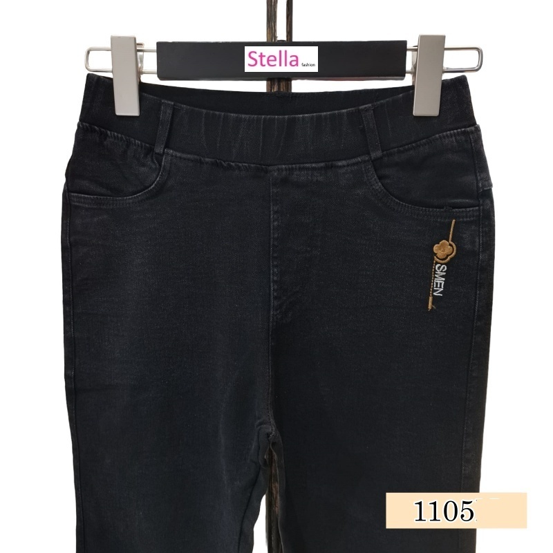 Stella Fashion  Women Jean Black Leggings  Medium Waist Plus Size XL-6XL Stretchable Tight Fitting Jeans-Stella's Fashion