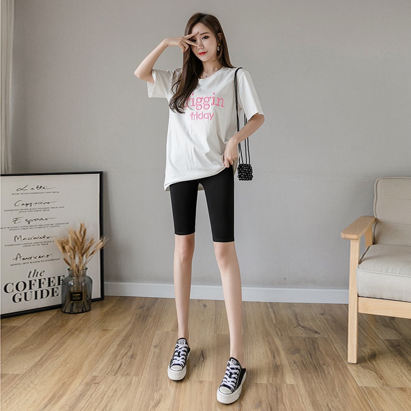 Stella Fashion High Waist Modal Cropped Leggings Half Length Safety Pants Leggings Women Plus Size Slimming Middle Pants-Stella's Fashion