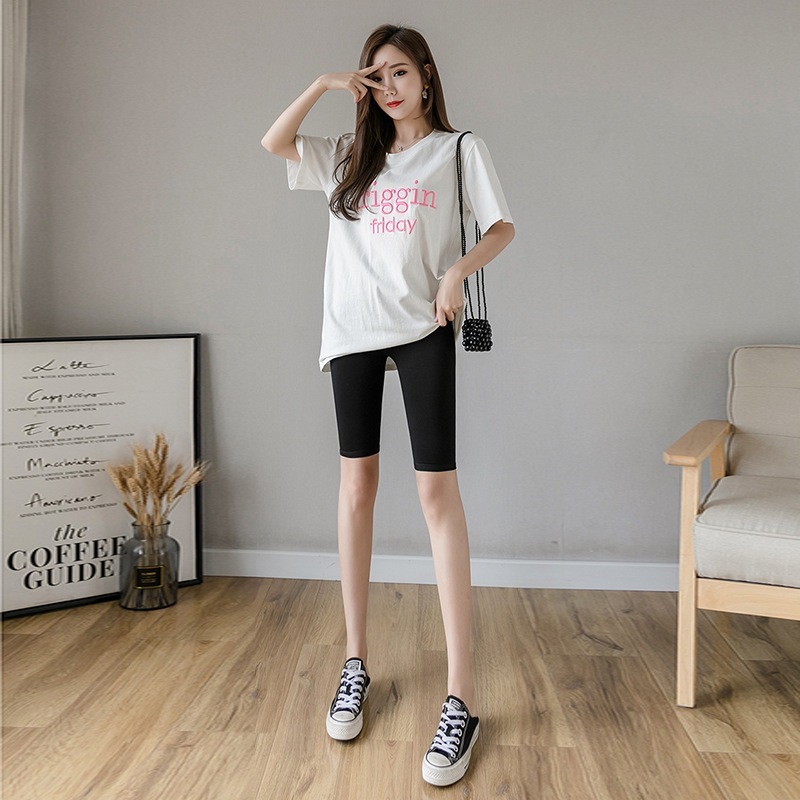 Stella Fashion High Waist Modal Cropped Leggings Half Length Safety Pants Leggings Women Plus Size Slimming Middle Pants-Stella's Fashion