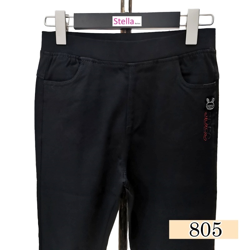 Stella Fashion  Women Jean Black Leggings  Medium Waist Plus Size XL-6XL Stretchable Tight Fitting Jeans-Stella's Fashion