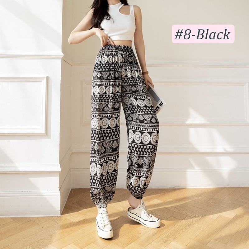 Stella Fashion Thai elephant yoga pants bloomers yoga clothes women's casual lace-up pants