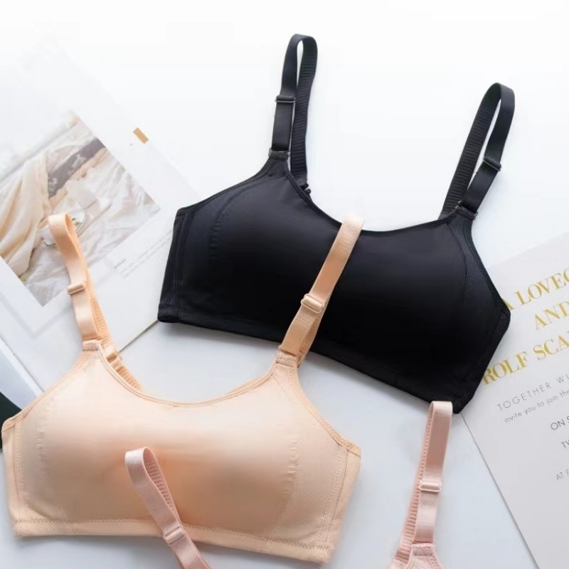 [Stella Fashion] Girls' Rimless Bras thin section breathable tube top anti-glare  wrapped chest No Steel Ring Bra
