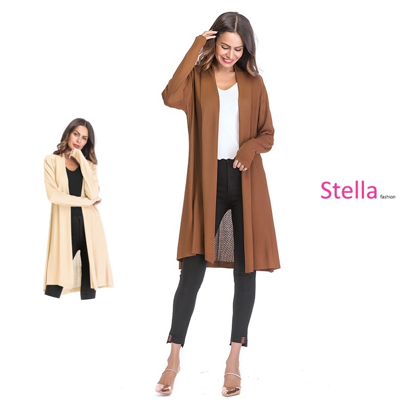 [Stella Fashion] Women Long Sleeve Cardigan Knitted Fabrics