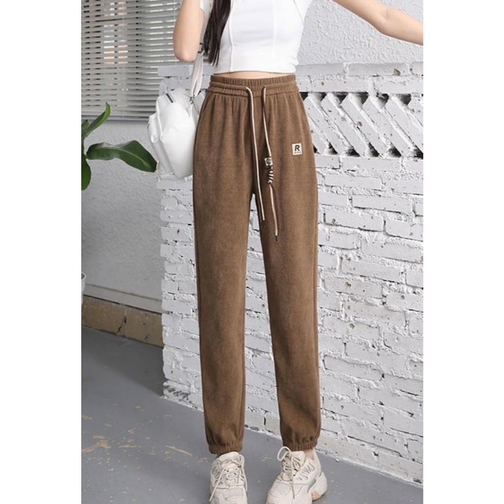 [Stella Fashion] Women Middle-aged and Elderly Kapok Velvet Striped Cu