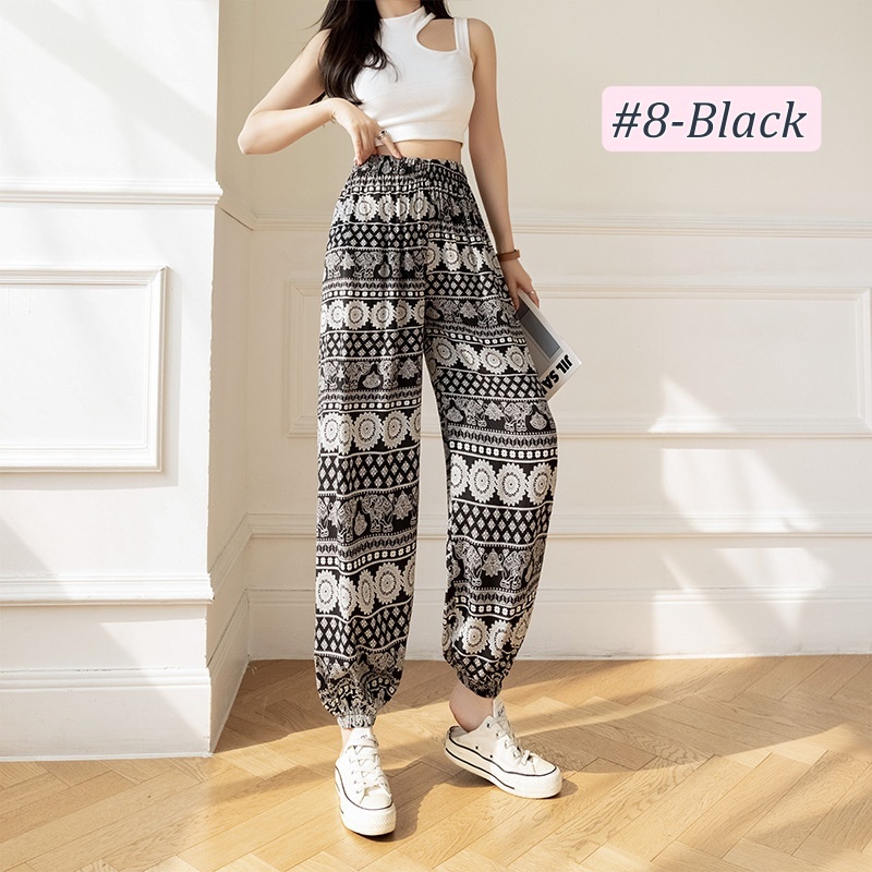 Stella Fashion Thai elephant yoga pants bloomers yoga clothes women's casual lace-up pants