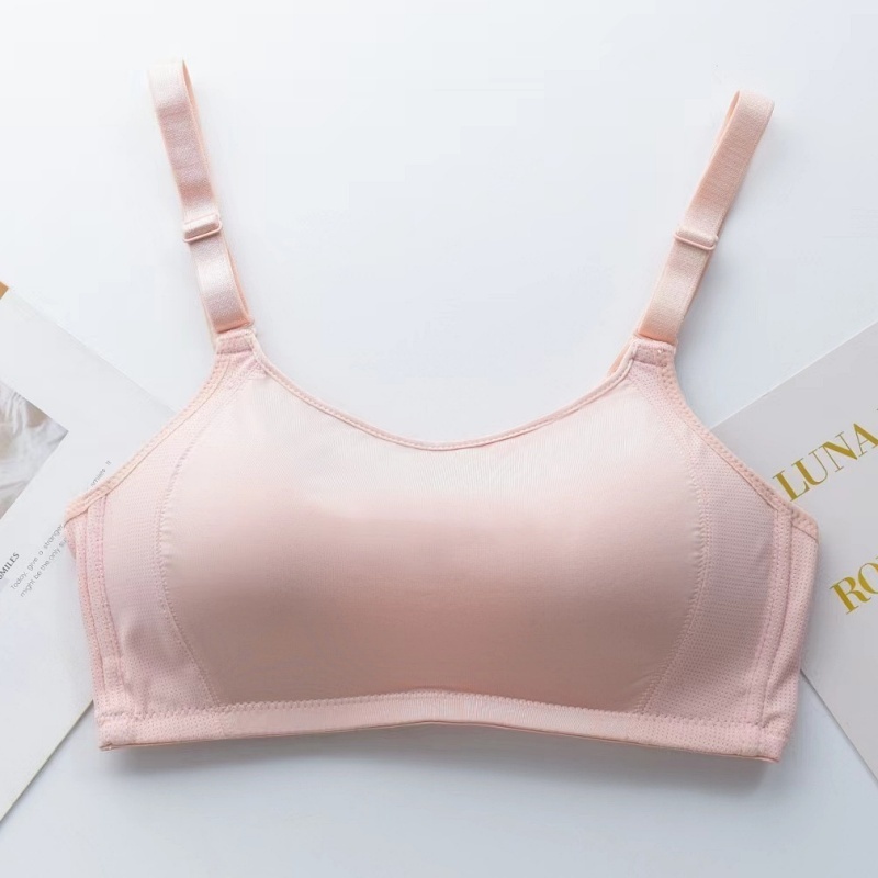 [Stella Fashion] Girls' Rimless Bras thin section breathable tube top anti-glare  wrapped chest No Steel Ring Bra