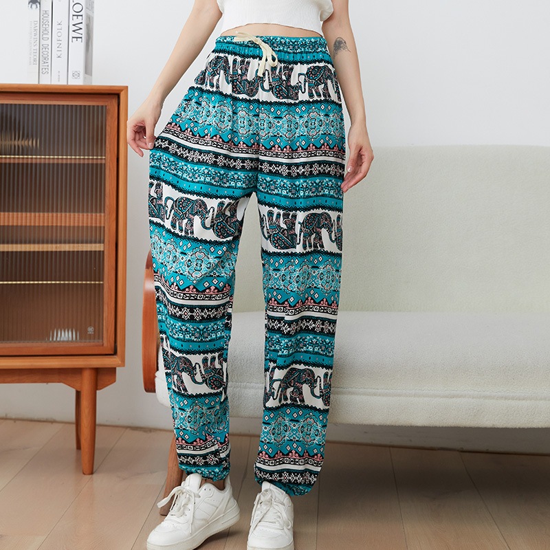 Stella Fashion Thai elephant yoga pants bloomers yoga clothes women's casual lace-up pants