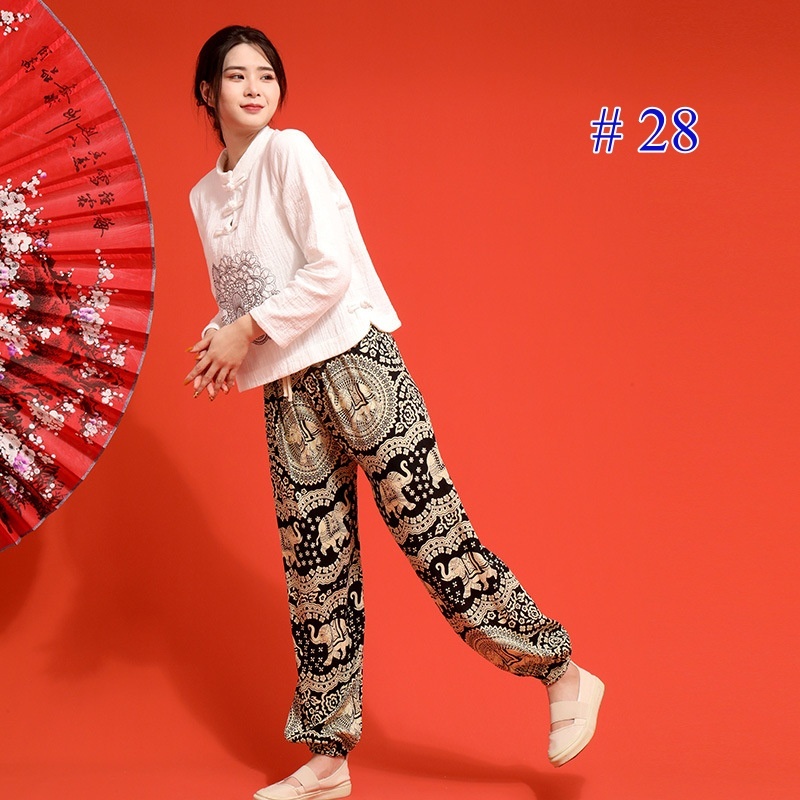 Stella Fashion Thai elephant yoga pants bloomers yoga clothes women's casual lace-up pants