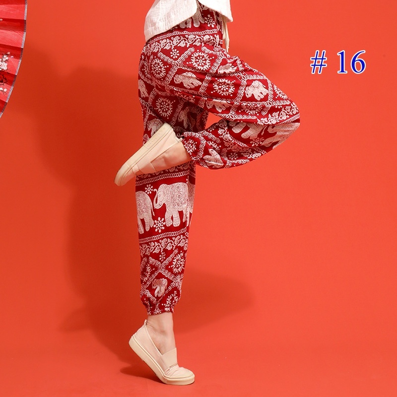 Stella Fashion Thai elephant yoga pants bloomers yoga clothes women's casual lace-up pants