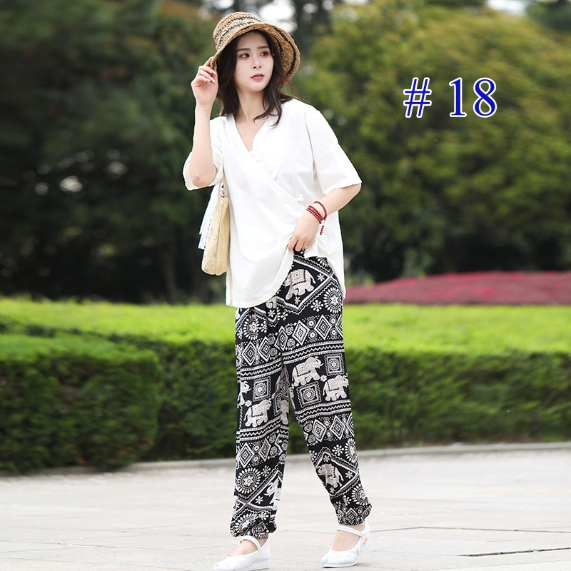 Stella Fashion Thai elephant yoga pants bloomers yoga clothes women's casual lace-up pants