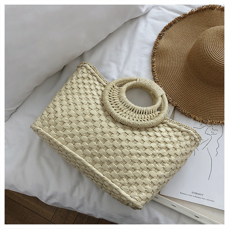 Ladies straw bohemian vacation beach bag mySite