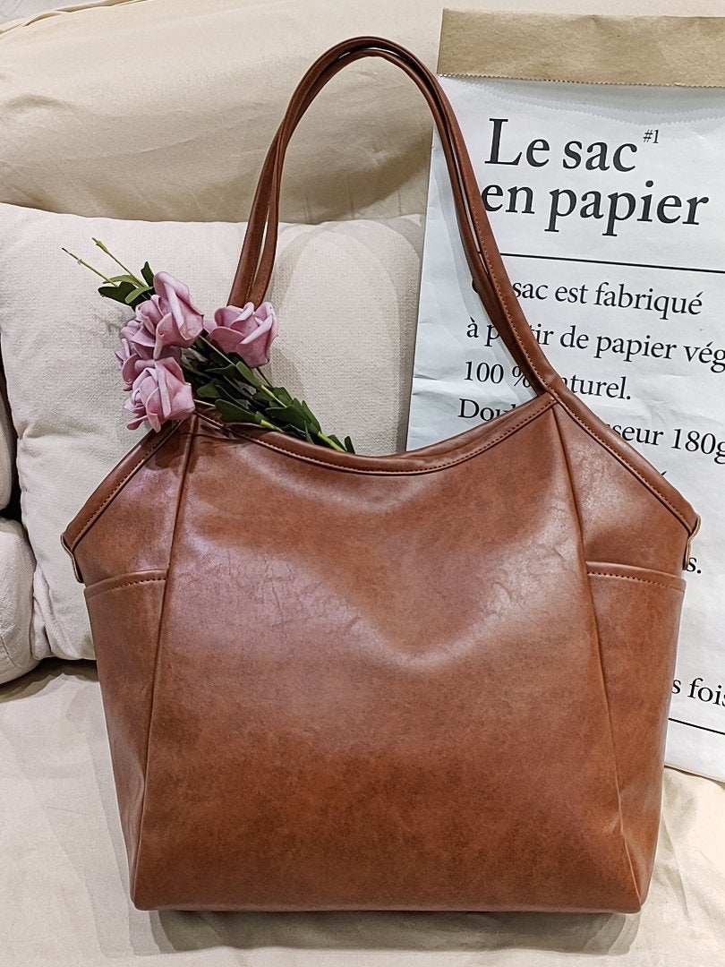 Ladies Vintage Oil Wax Leather Shoulder Bag mySite