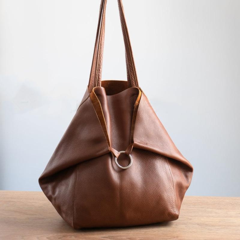 Oil Wax Leather Large Capacity Tote Bag mySite
