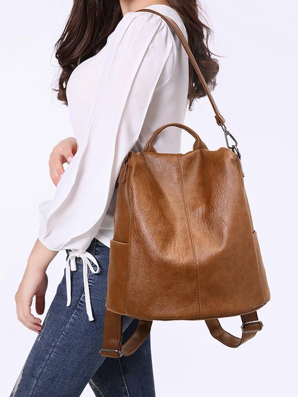Soft Leather Anti-Theft Backpack mySite