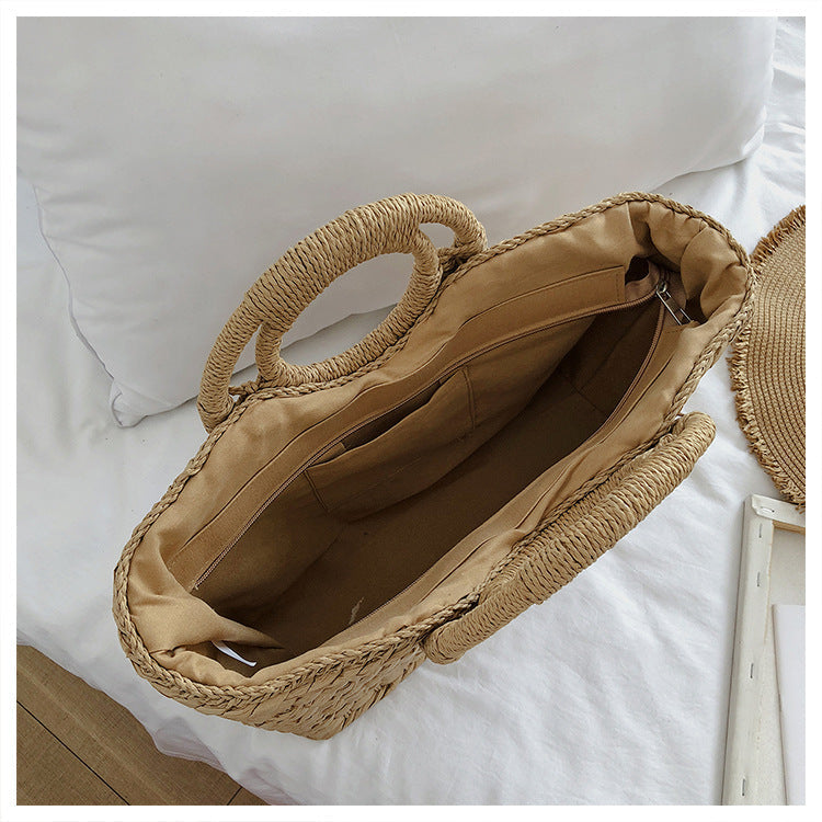 Ladies straw bohemian vacation beach bag mySite