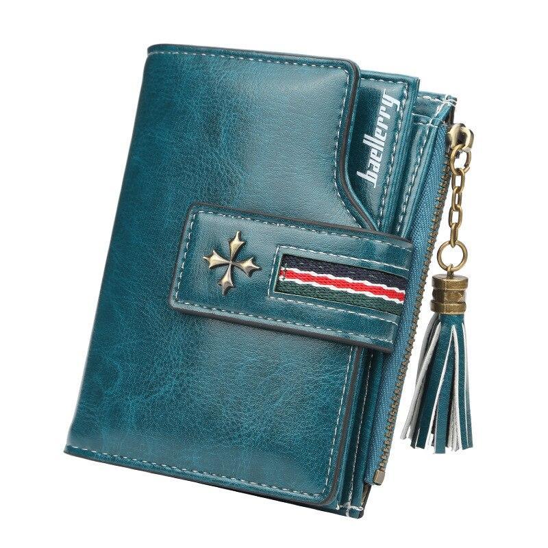 Women Oil Wax Leather Small Wallet mySite