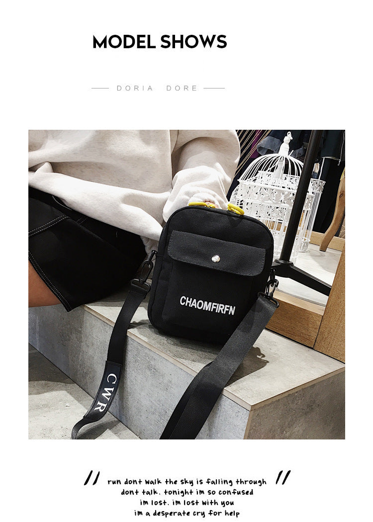 Ladies Canvas Letter Crossbody Bag mySite