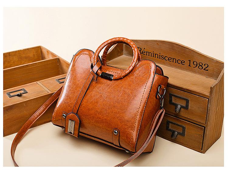 Fashionable oilskin versatile women's single shoulder diagonal women's bag mySite