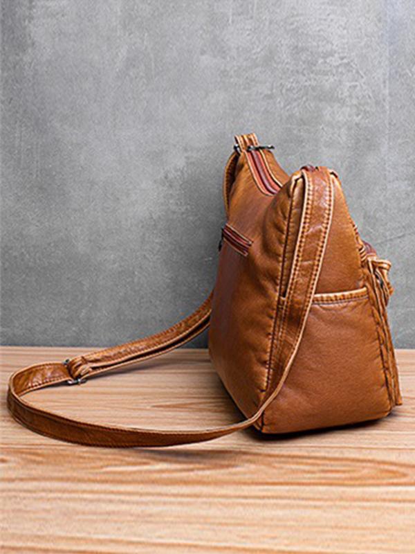 Vintage Studded Washed Leather Baggy Bag mySite