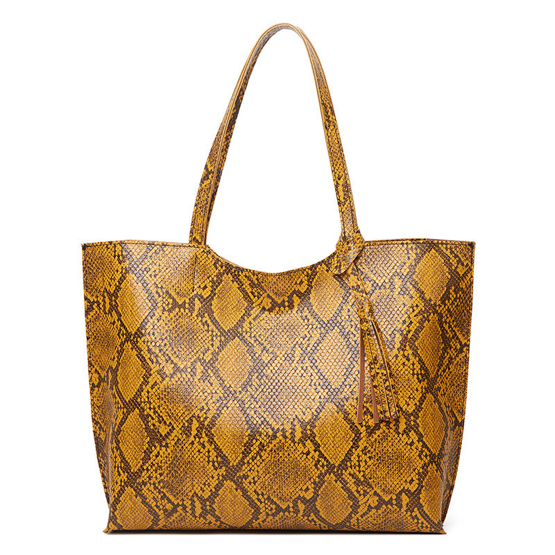 Fashion Snake Print Large Capacity Tote Bag Shoulder Bag mySite