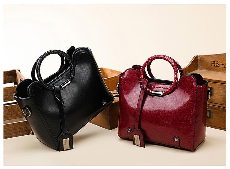 Fashionable oilskin versatile women's single shoulder diagonal women's bag mySite