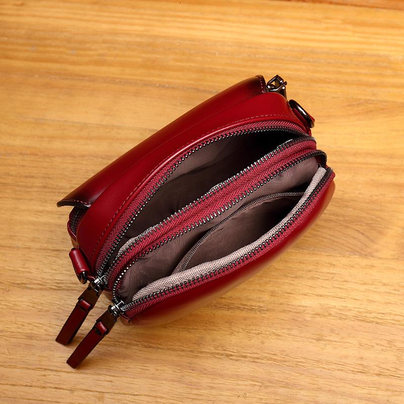 Leather retro single shoulder diagonal bag small square bag mySite