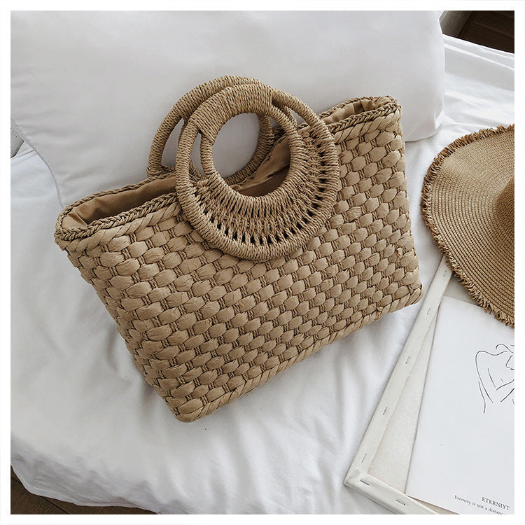 Ladies straw bohemian vacation beach bag mySite