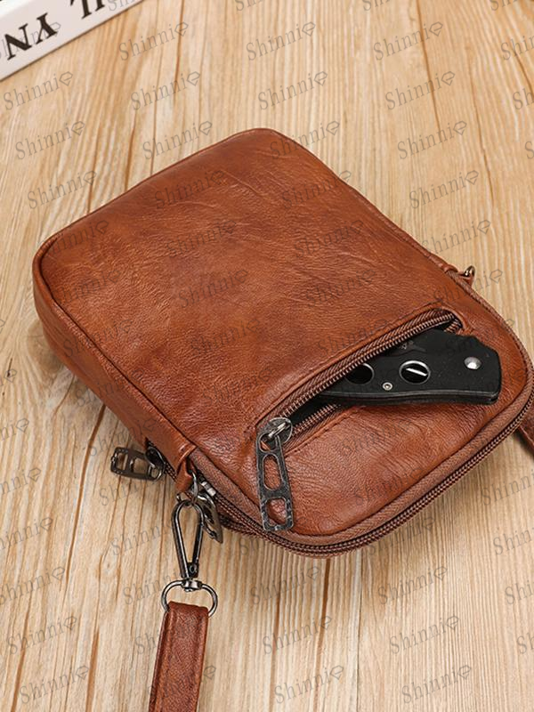 Vintage Studded Washed Leather Crossbody Bag mySite