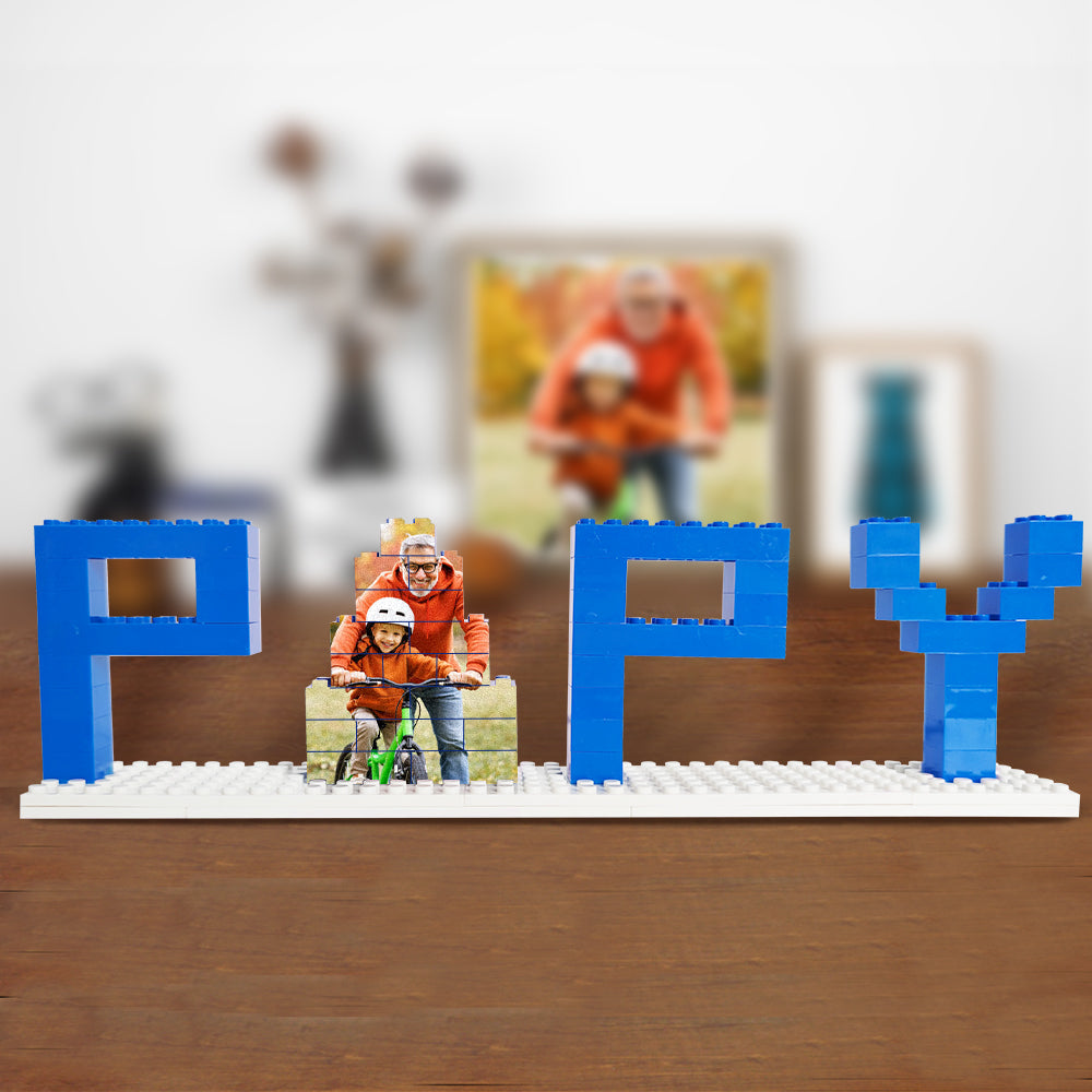 Personalized Papy Photo Building Brick Puzzles Photo Block Father's Day Gifts - MyHawaiianShirtsAU