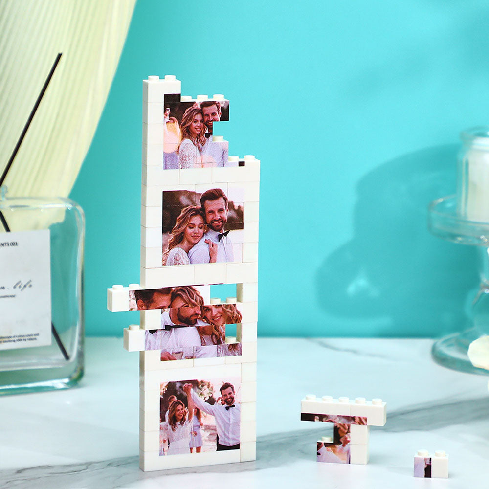Custom Photo Building Block Puzzle Personalized Photo Square Brick Gift for couples - MyHawaiianShirtsAU