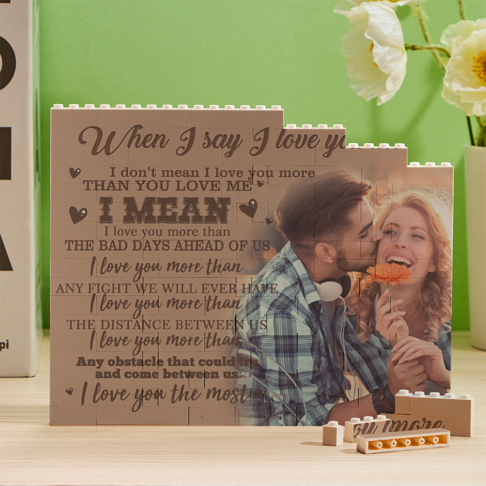 I Love You Personalized Photo Building Block Brick Frame - MyHawaiianShirtsAU