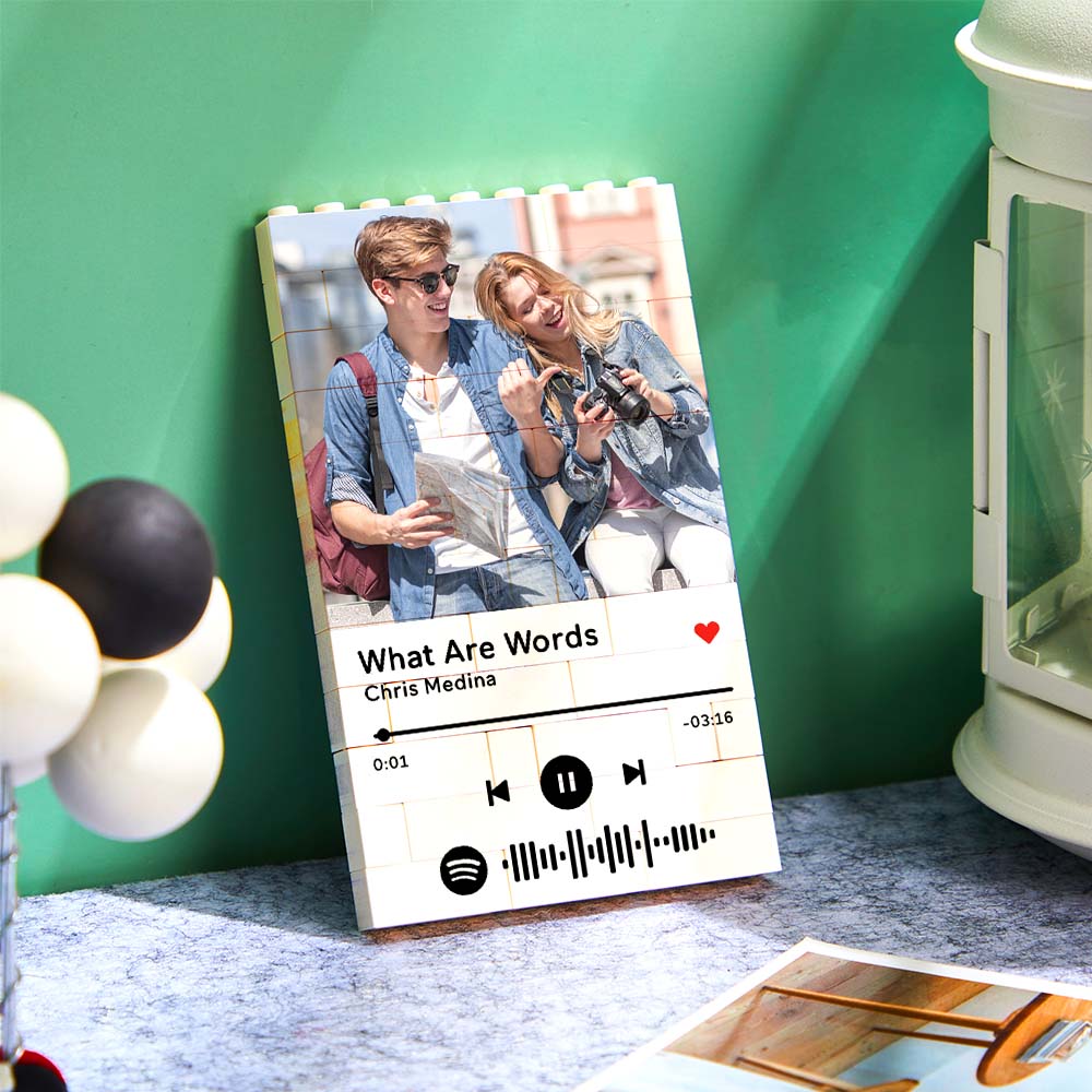 Personalized Photo Building Block Custom Spotify Code Gifts for Him - MyHawaiianShirtsAU