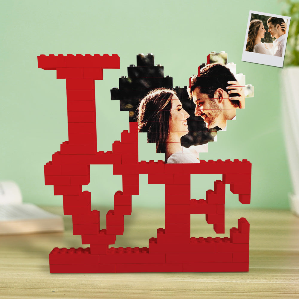 Custom Building Brick Photo Block Personalised Love Brick Puzzles Gifts for Lovers - MyHawaiianShirtsAU