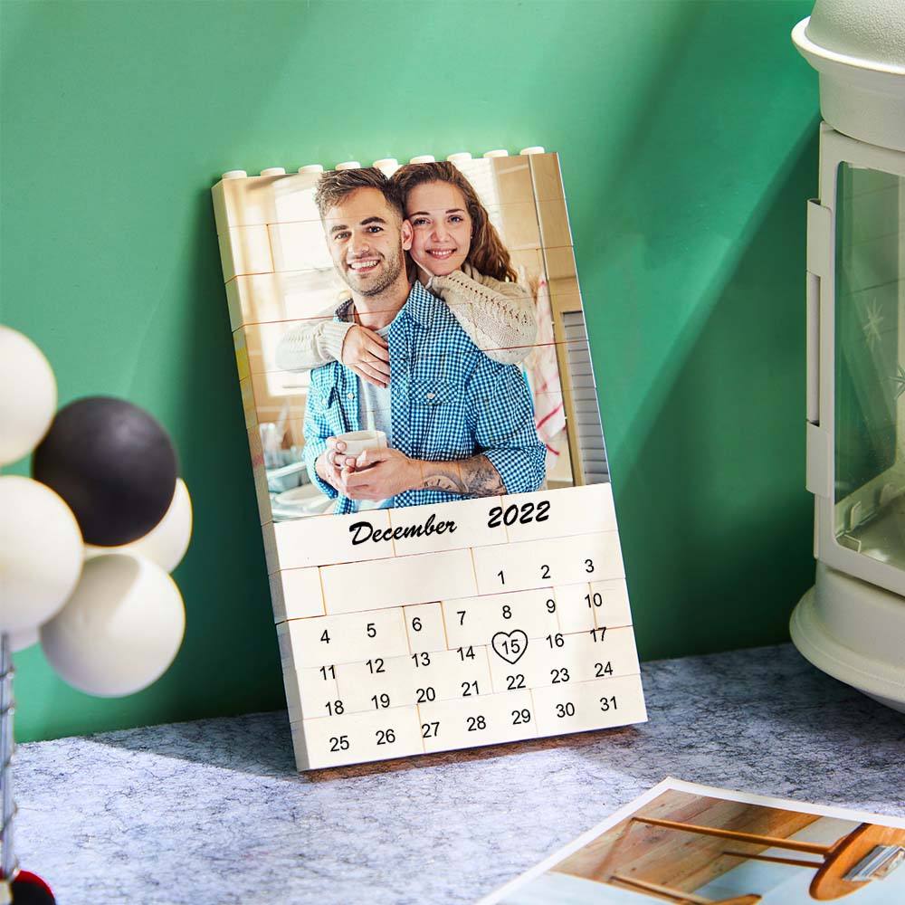 Personalised Photo Building Block Custom Calendar Important Date Gifts for Him - MyHawaiianShirtsAU