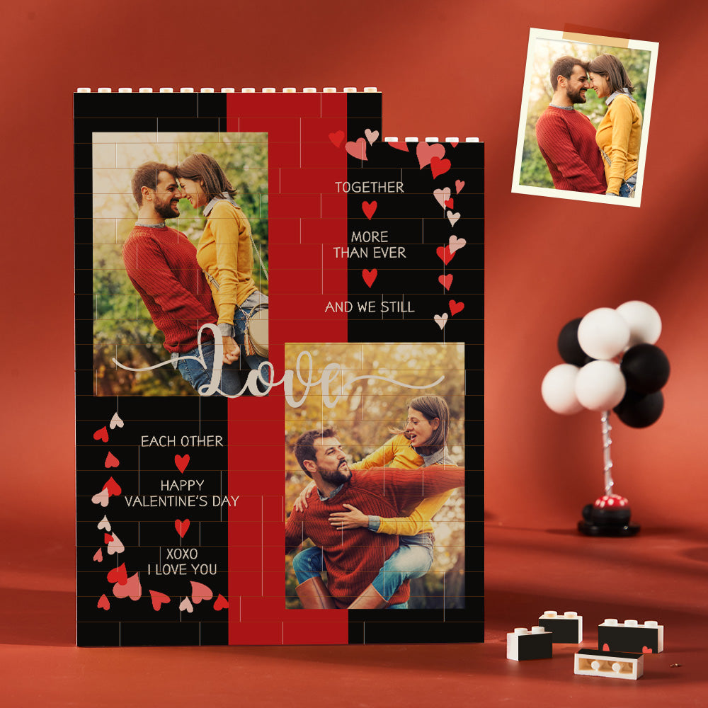 Custom Building Block Puzzle Vertical Building Photo Brick for Lover Happy Valentine's Day - MyHawaiianShirtsAU