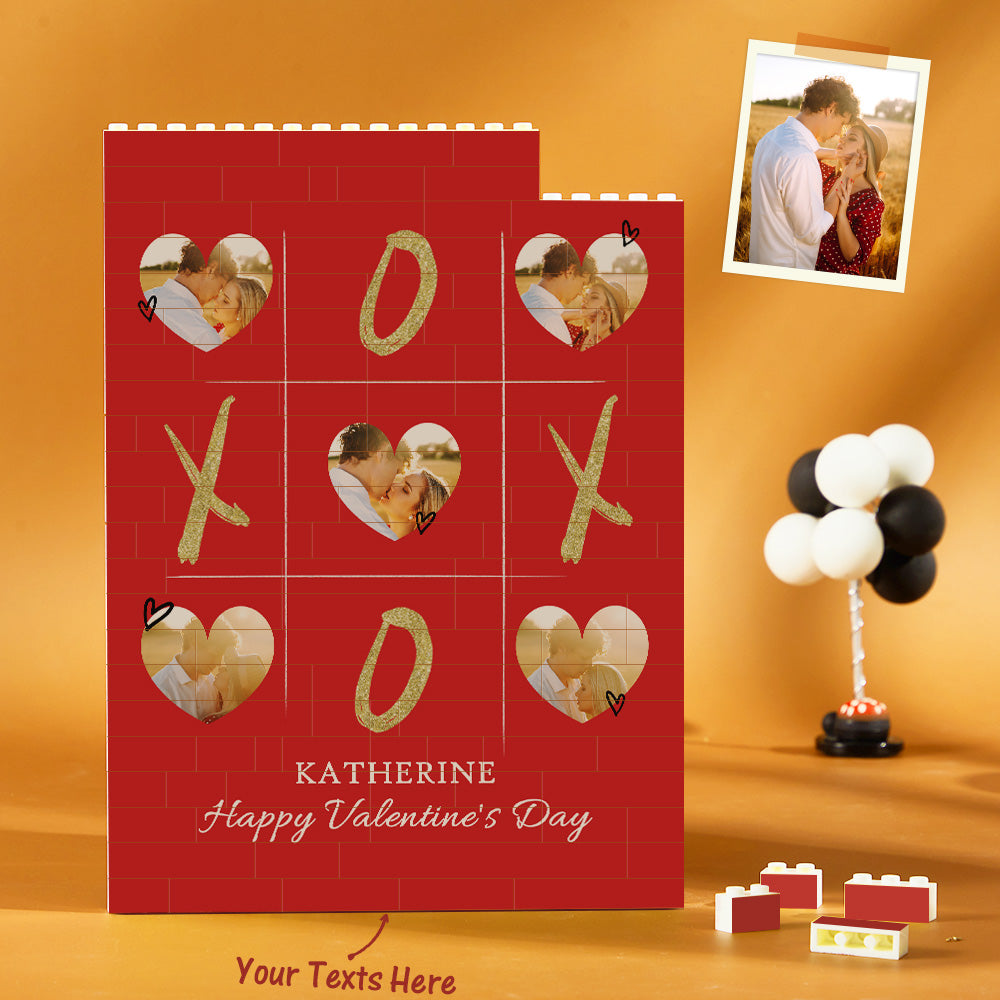 Custom Building Block Puzzle Vertical Building Photo Brick for Lover Happy Valentine's Day XOXO - MyHawaiianShirtsAU