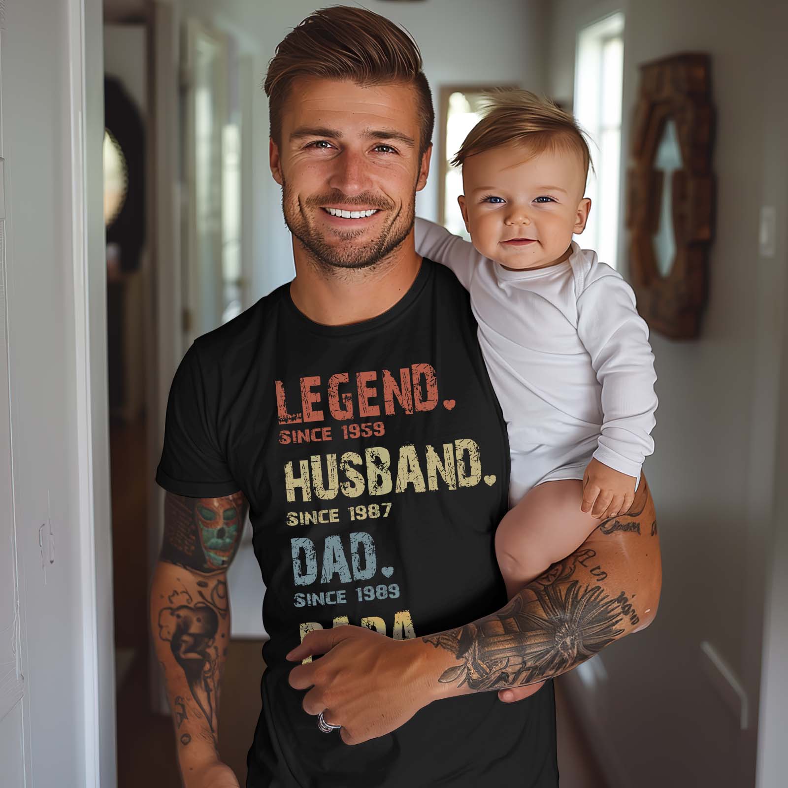 Legend, Husband, Dad And Papa Since - Family Personalized Custom Unisex ...