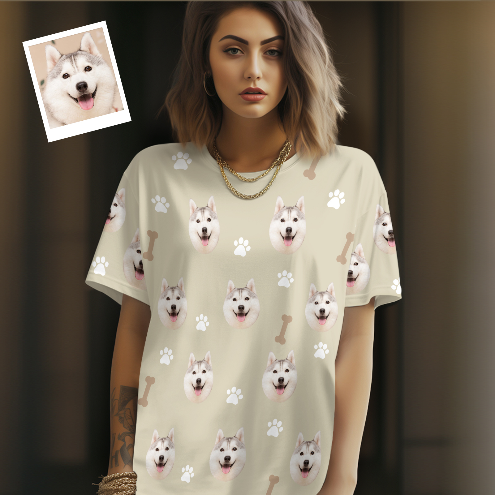 Custom Photo T-Shirt Unisex Original Personalized T-Shirt Gift With Pet Paws Photo - MyHawaiianShirtsAU