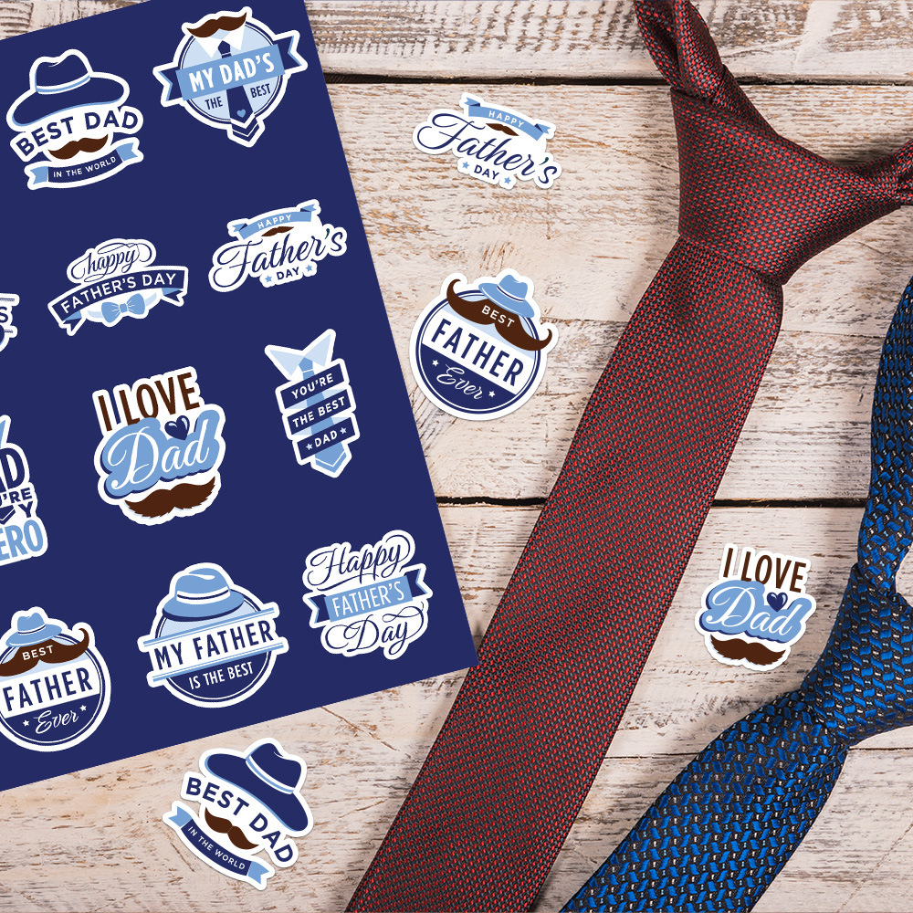 Father's Day gift stickers 4 pieces - MyHawaiianShirtsAU