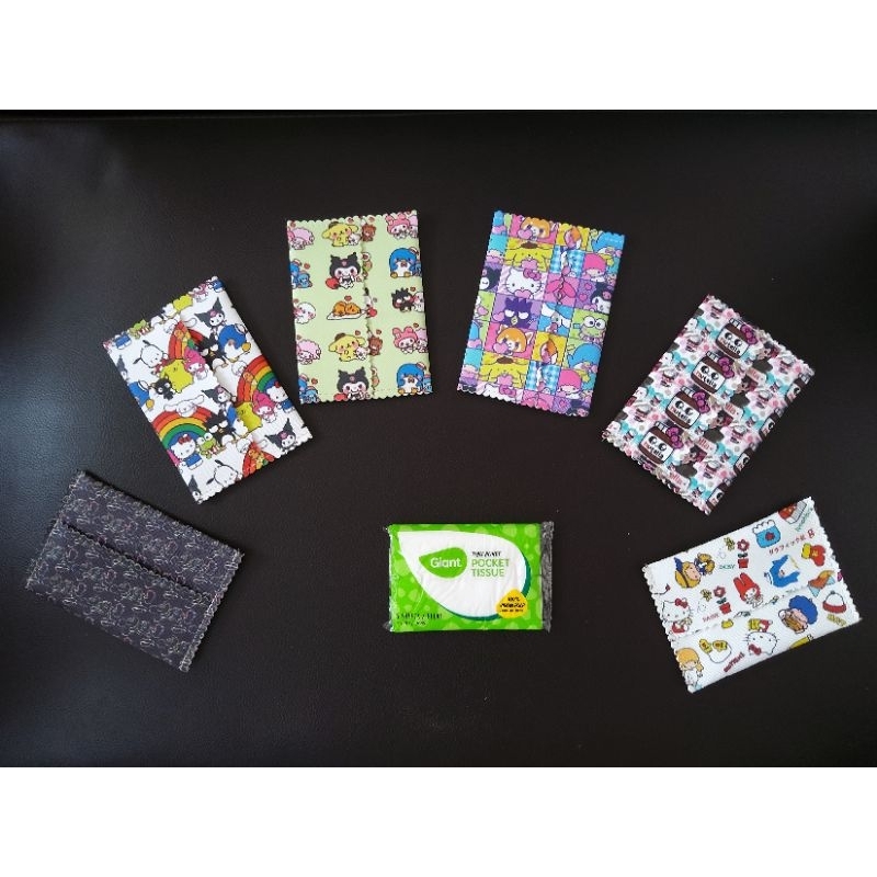 SG handmade PU waterproof material Scallop Tissue Pouch,  Pocket Sized cute Hello Kitty, Cartoon support local