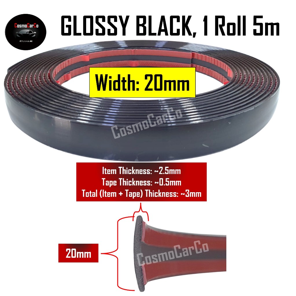 5m Car Exterior Body Strip Bumper Door Window Decorative PVC Trim Sticker Styling Automotive Accessories