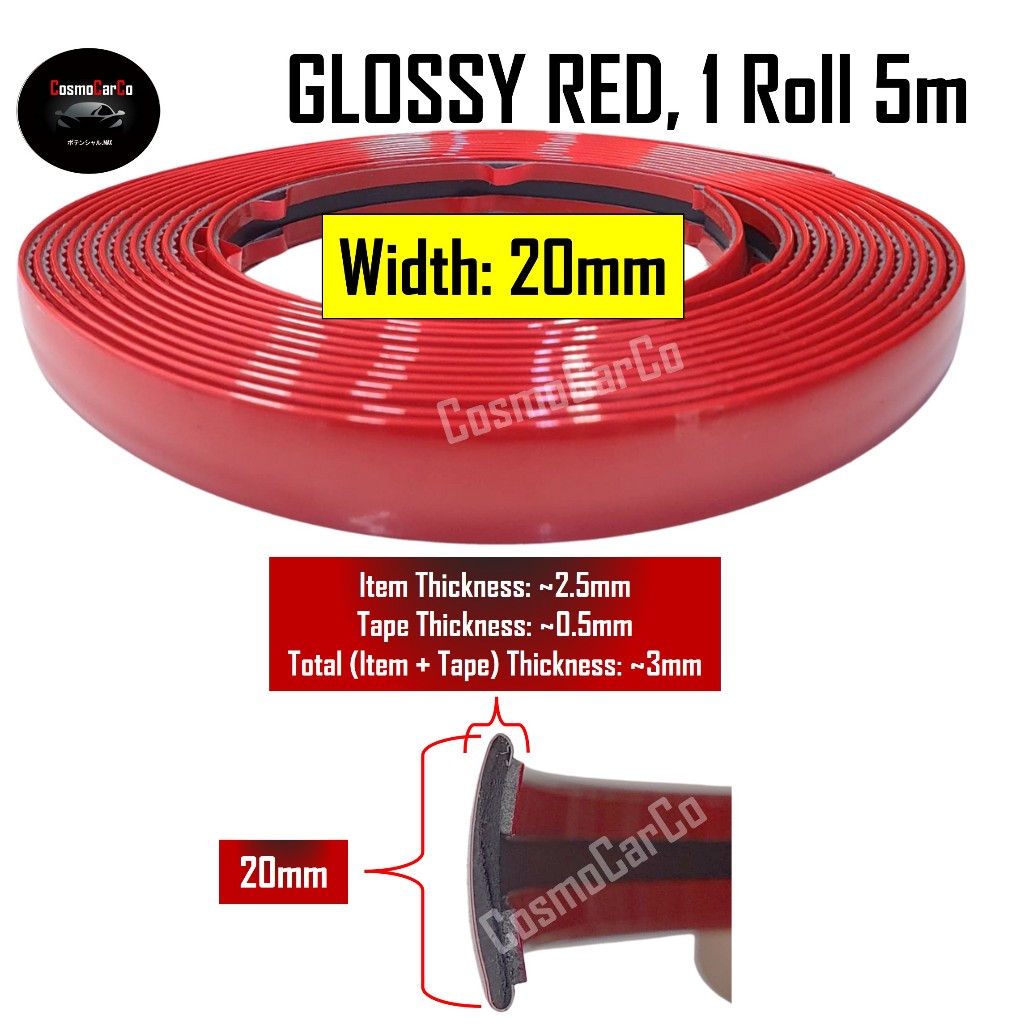 5m Car Exterior Body Strip Bumper Door Window Decorative PVC Trim Sticker Styling Automotive Accessories