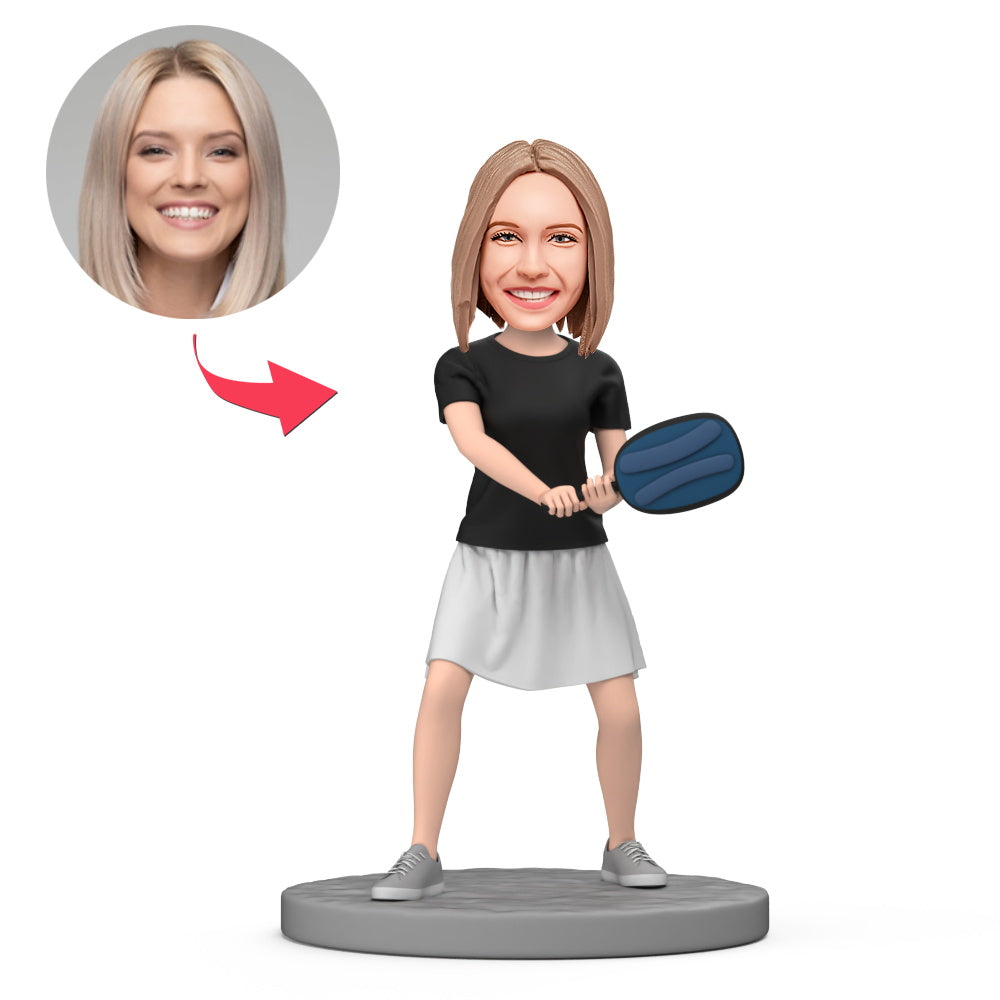 Black No. 1 Jersey Sportswear Couple Custom Bobblehead