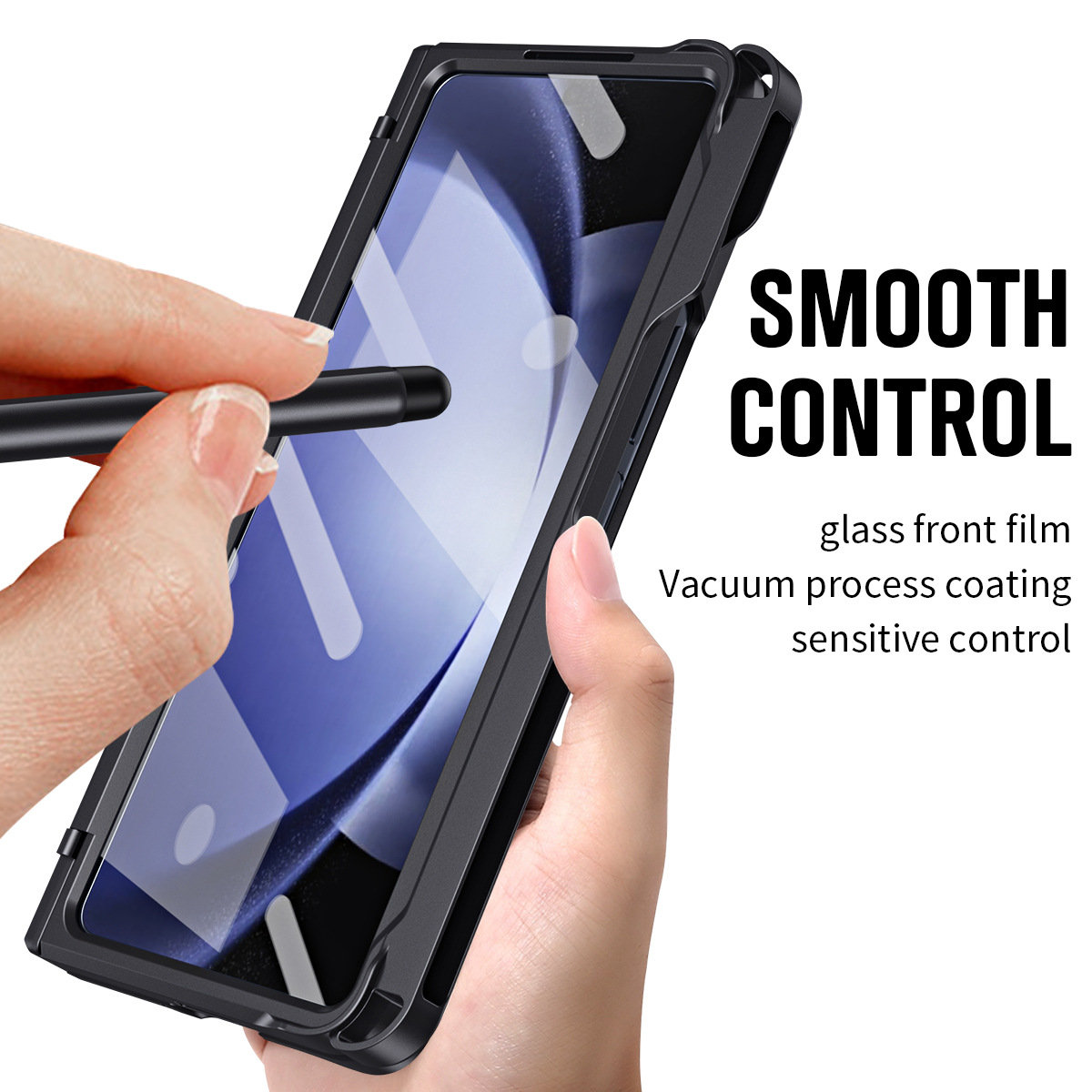 Suitable for Samsung Z Fold5/4/3 Pen Slot With Hinge Stand Glass Film Protection Case