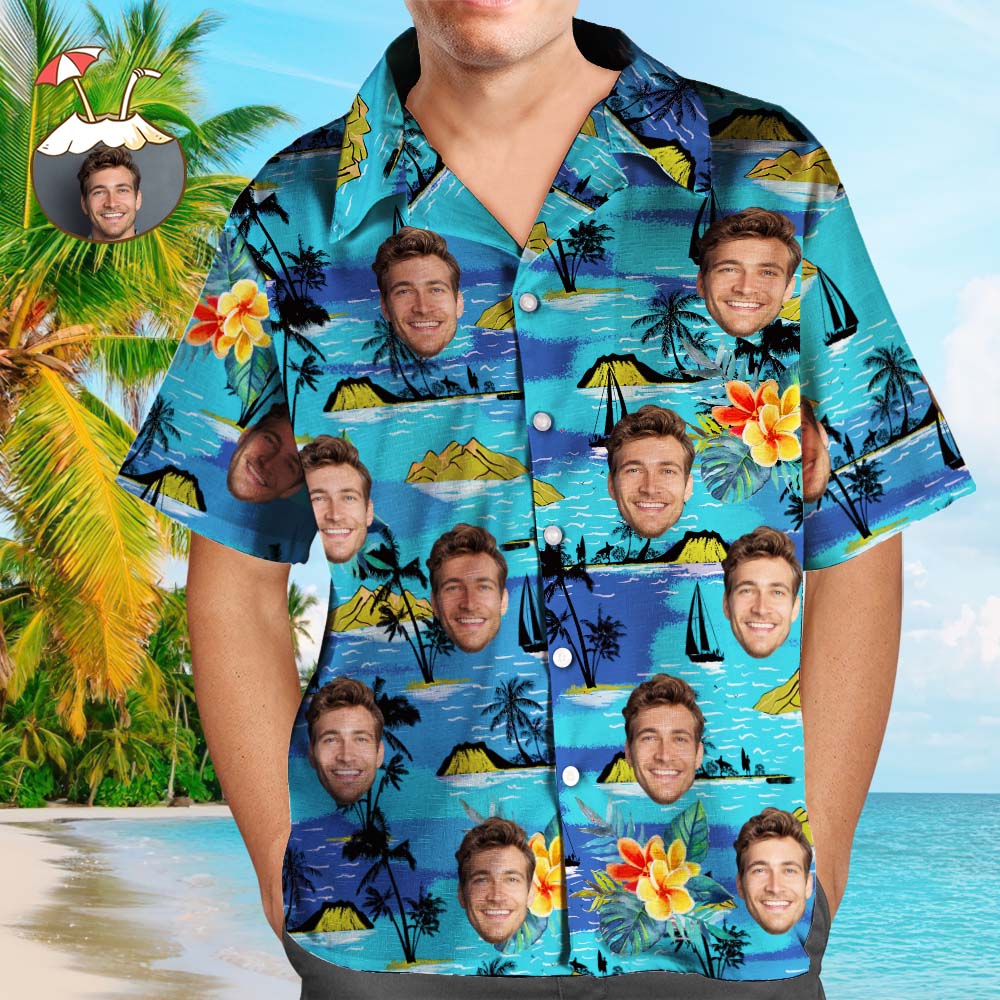 Custom Hawaiian Shirts Mountains Personalized Father's Day Shirt Gift for Dad
