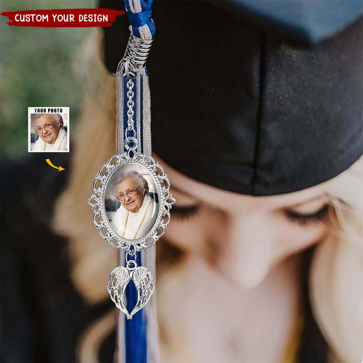 Personalized Graduation Tassel Photo Charm, Memorial Graduation Gift - soufeelmy
