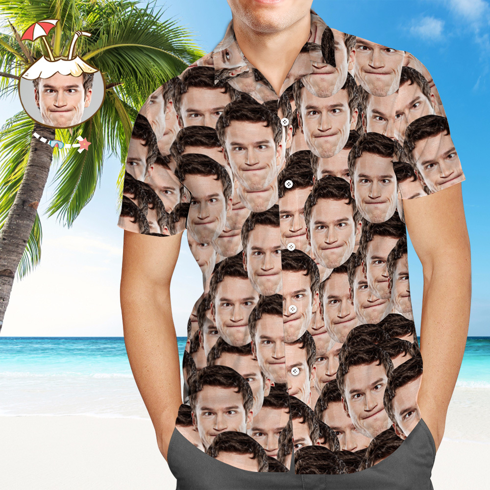 Custom Hawaiian Shirts Muti-face Design Aloha Beach Shirt For Men