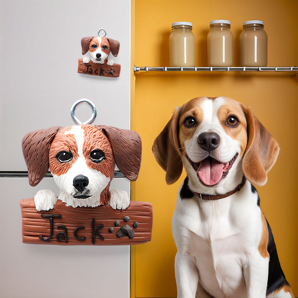Custom Pet Fridge Magnets Handcrafted Personalized Clay Refrigerator Decor for Pet Lovers - soufeelmy