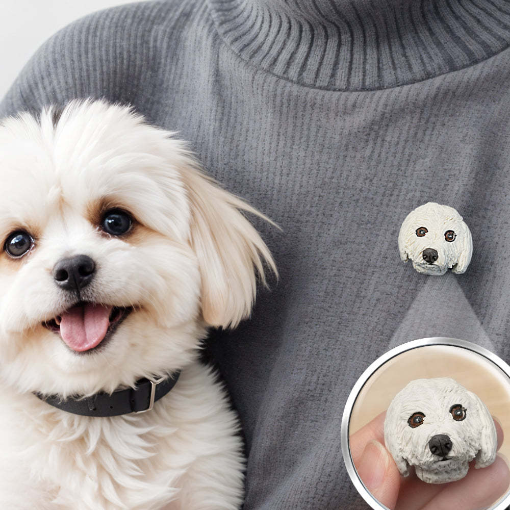 Custom Pet Brooch Handcrafted Personalized Clay Brooch for Pet Lovers - soufeelmy